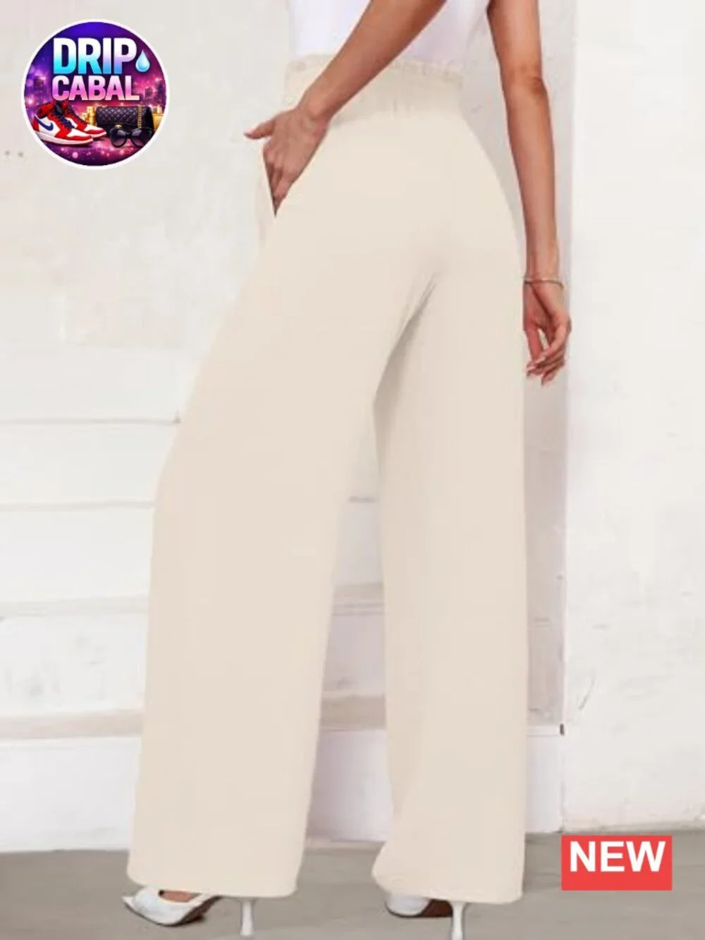 Wide Leg Lounge Pants High Waisted Lightweight Casual Trousers with Pockets
